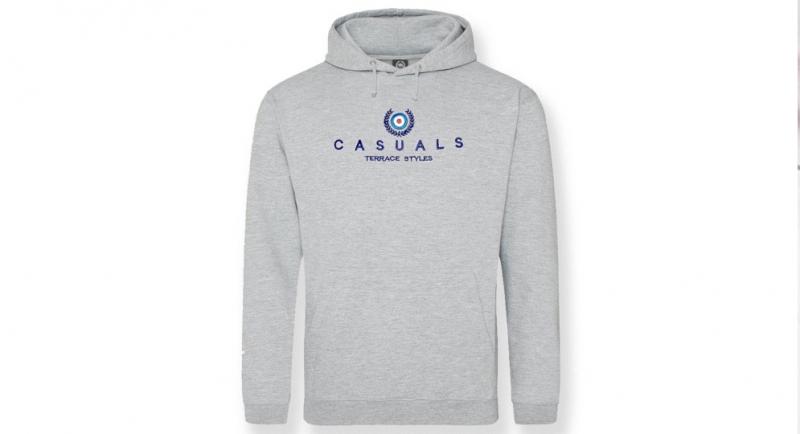 HOODY CASUALS TERRACE STYLES CROWN AND TARGET GREY Sweaters & Hoodies